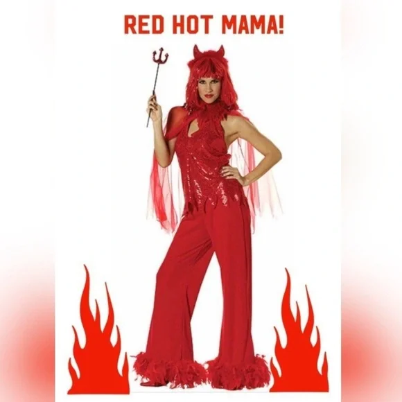 Halloween Red Hot mama COSTUME XL - Picture 2 of 5